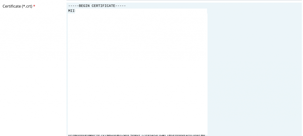 Certificate textbox